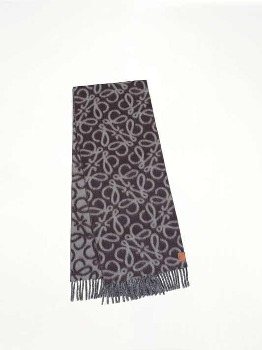 Textured Anagram Scarf in Black/Grey