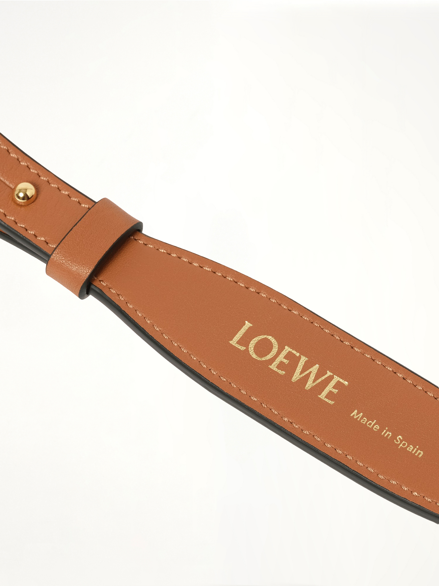 Branded Short Strap in Tan