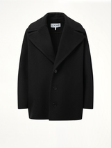 Single Breasted Short Coat in Black