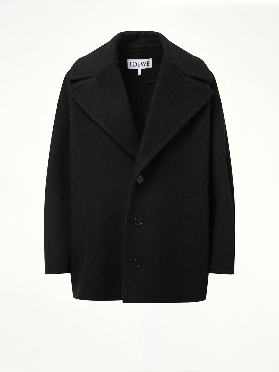 Single Breasted Short Coat in Black