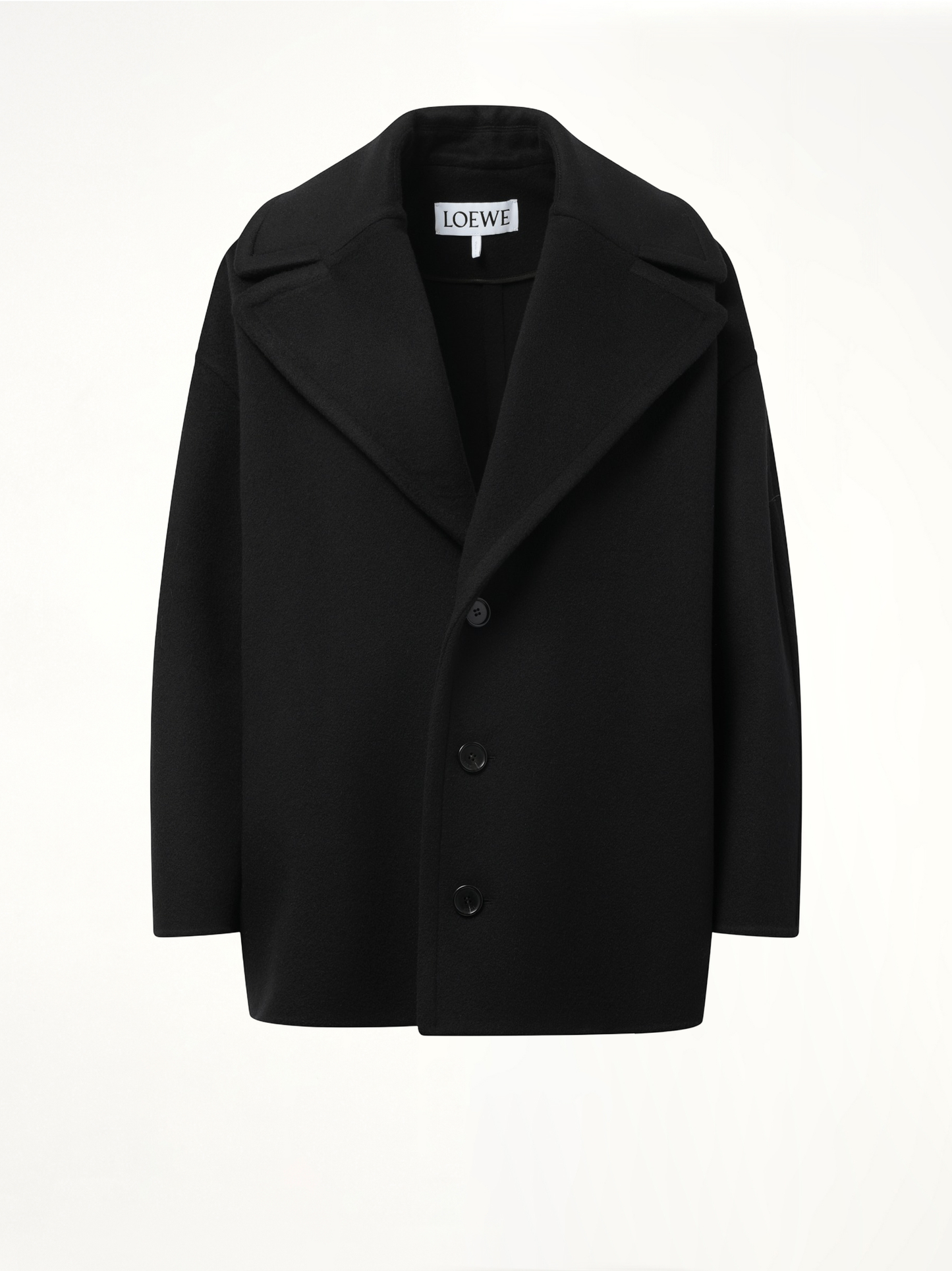 Single Breasted Short Coat in Black