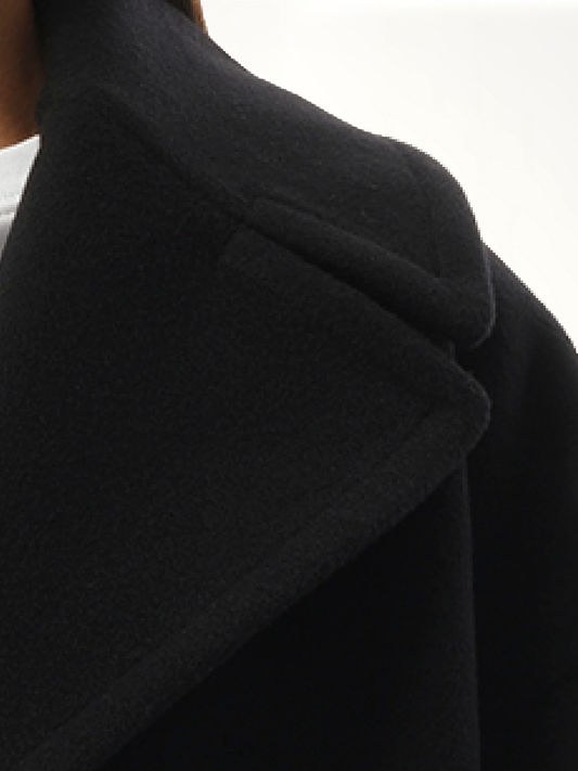 Single Breasted Short Coat in Black