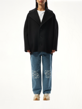 Single Breasted Short Coat in Black