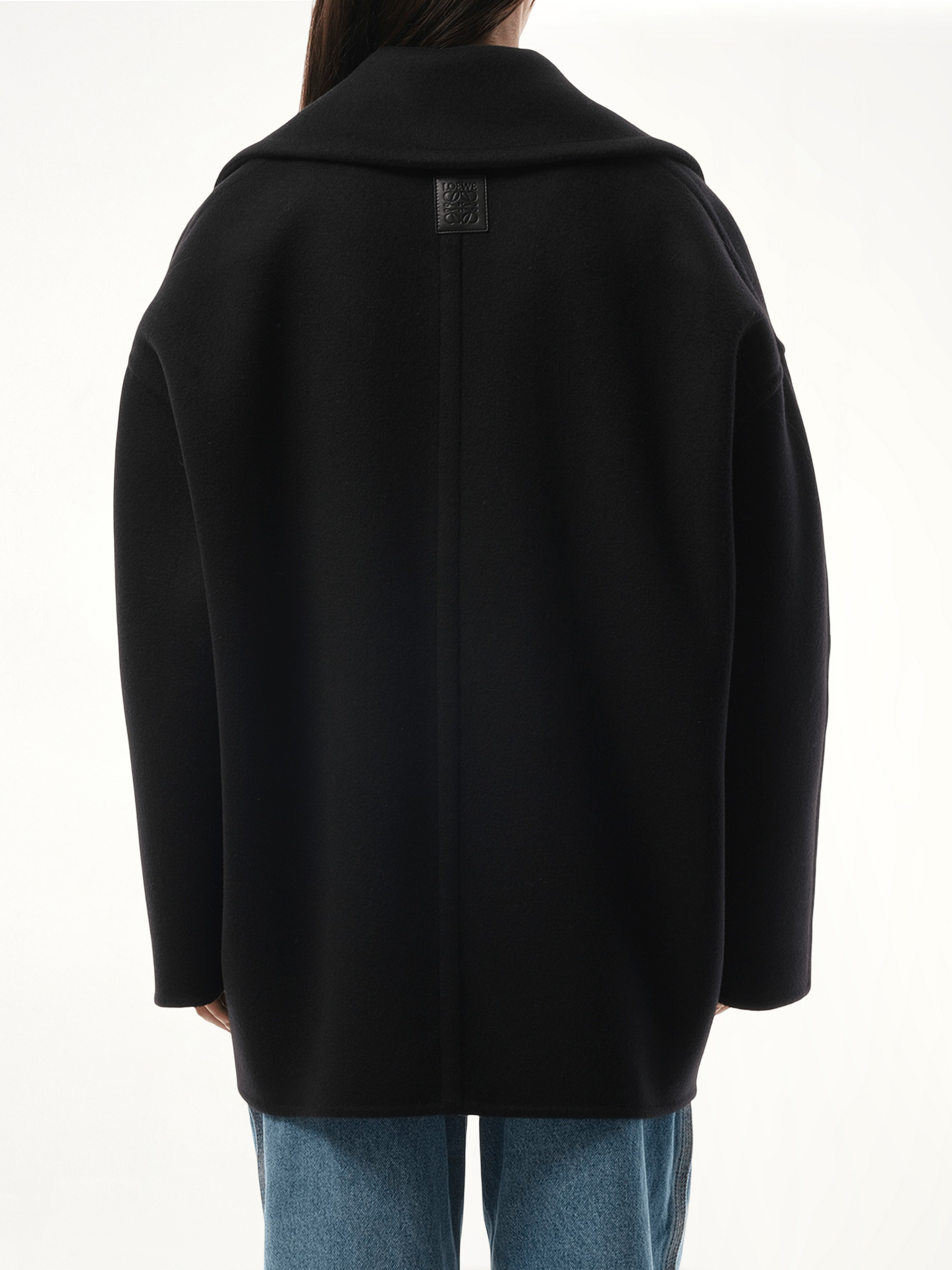 Single Breasted Short Coat in Black