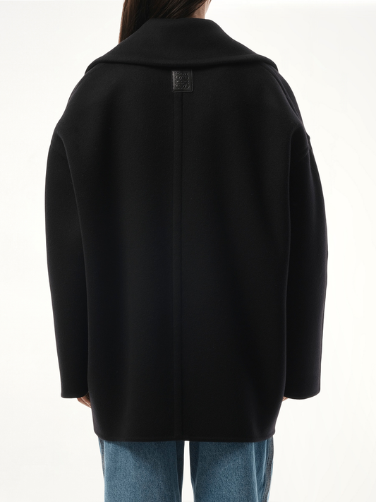 Single Breasted Short Coat in Black