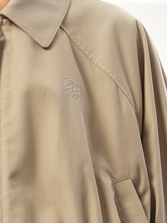 Relaxed Fit Balloon Jacket in Beige