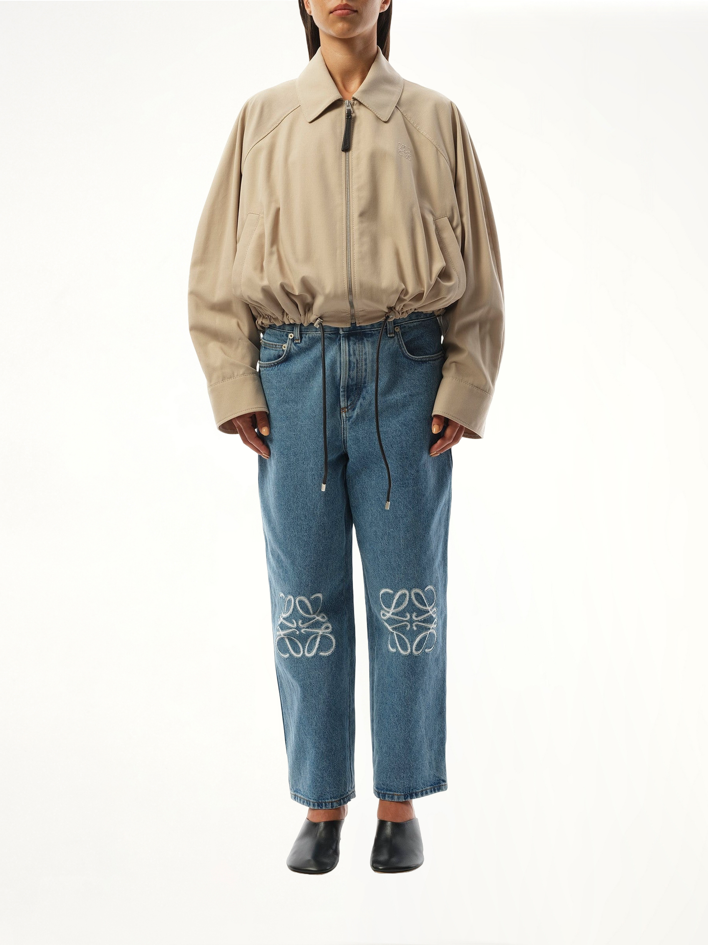 Relaxed Fit Balloon Jacket in Beige