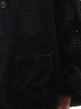 Relaxed Fit Anagram Cardigan in Black