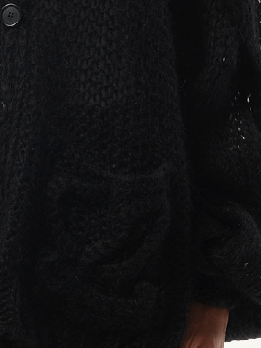 Relaxed Fit Anagram Cardigan in Black