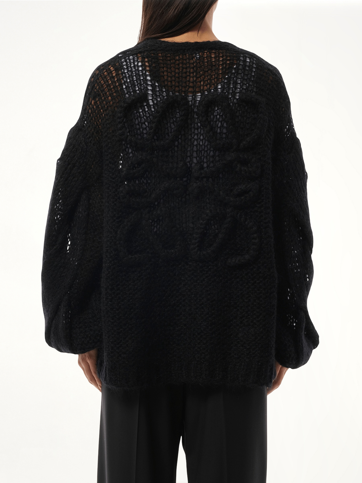 Relaxed Fit Anagram Cardigan in Black