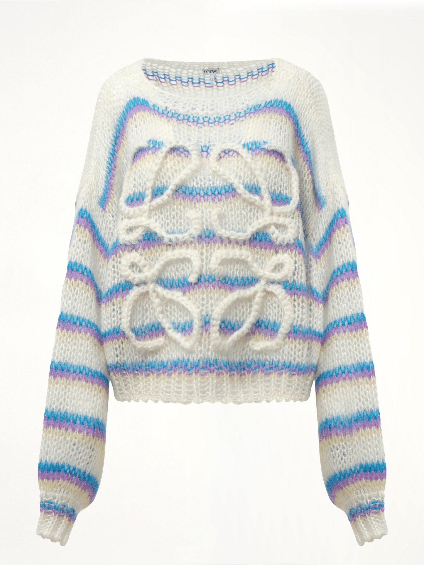 Relaxed Fit Anagram Sweater in White/Multicolour