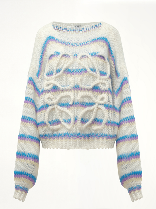 Relaxed Fit Anagram Sweater in White/Multicolour