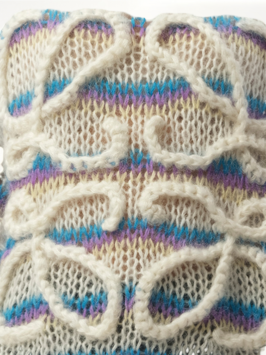 Relaxed Fit Anagram Sweater in White/Multicolour