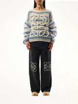 Relaxed Fit Anagram Sweater in White/Multicolour