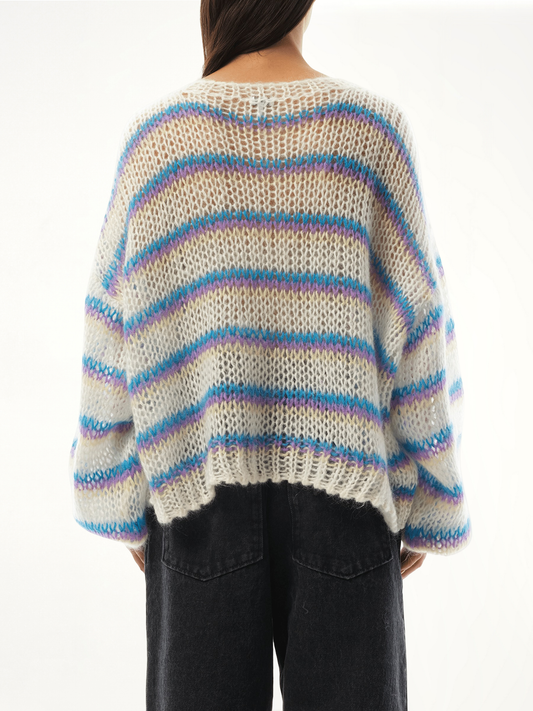 Relaxed Fit Anagram Sweater in White/Multicolour