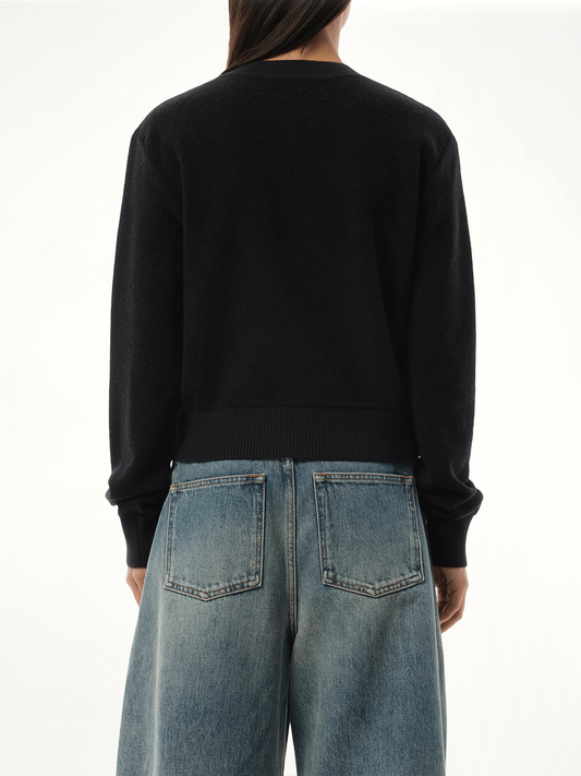 Merino Wool Anagram Sweater in Black