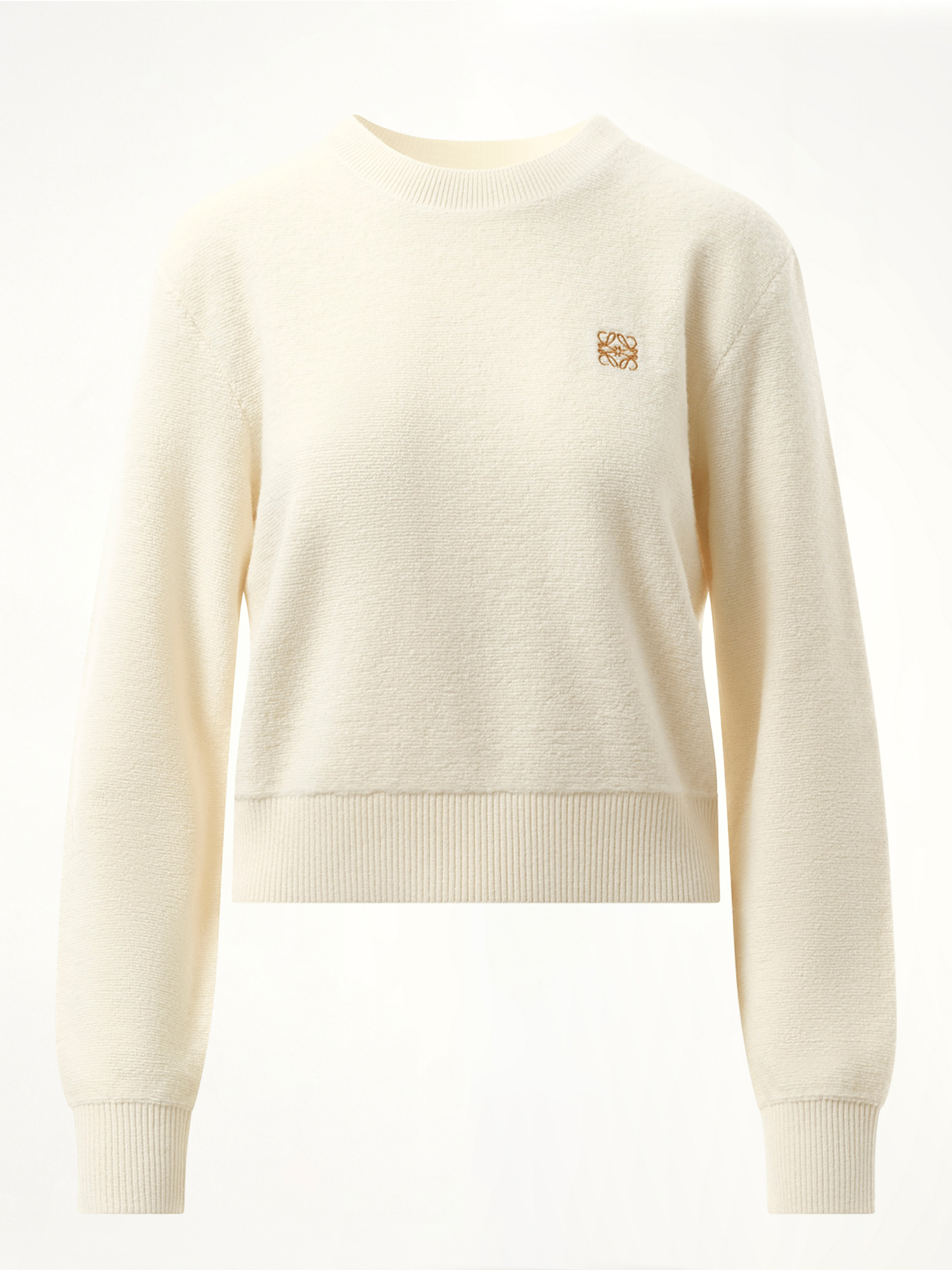 Merino Wool Anagram Sweater in Ecru