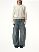 Merino Wool Anagram Sweater in Ecru