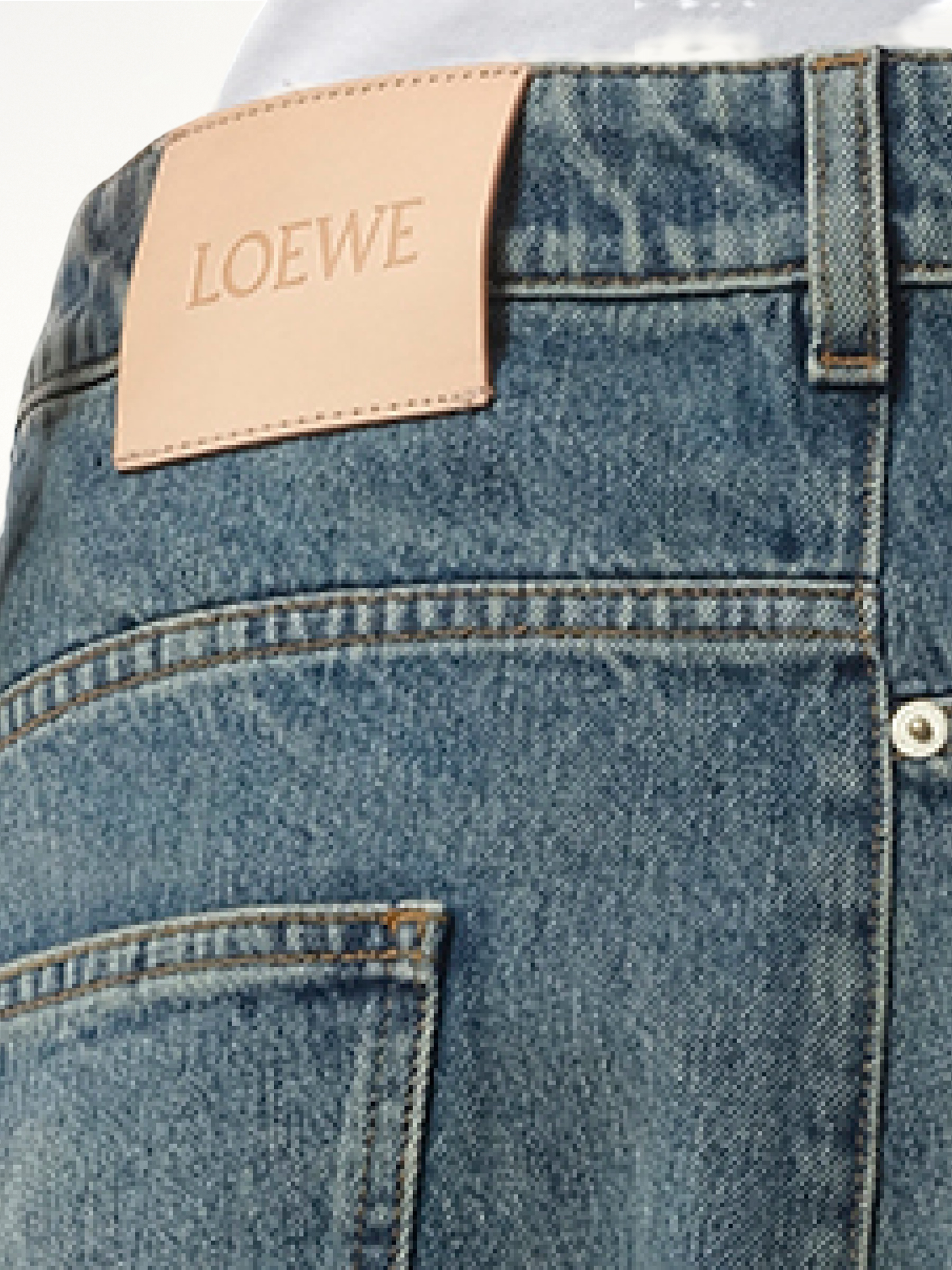 Deconstructed Skirt in Washed Denim