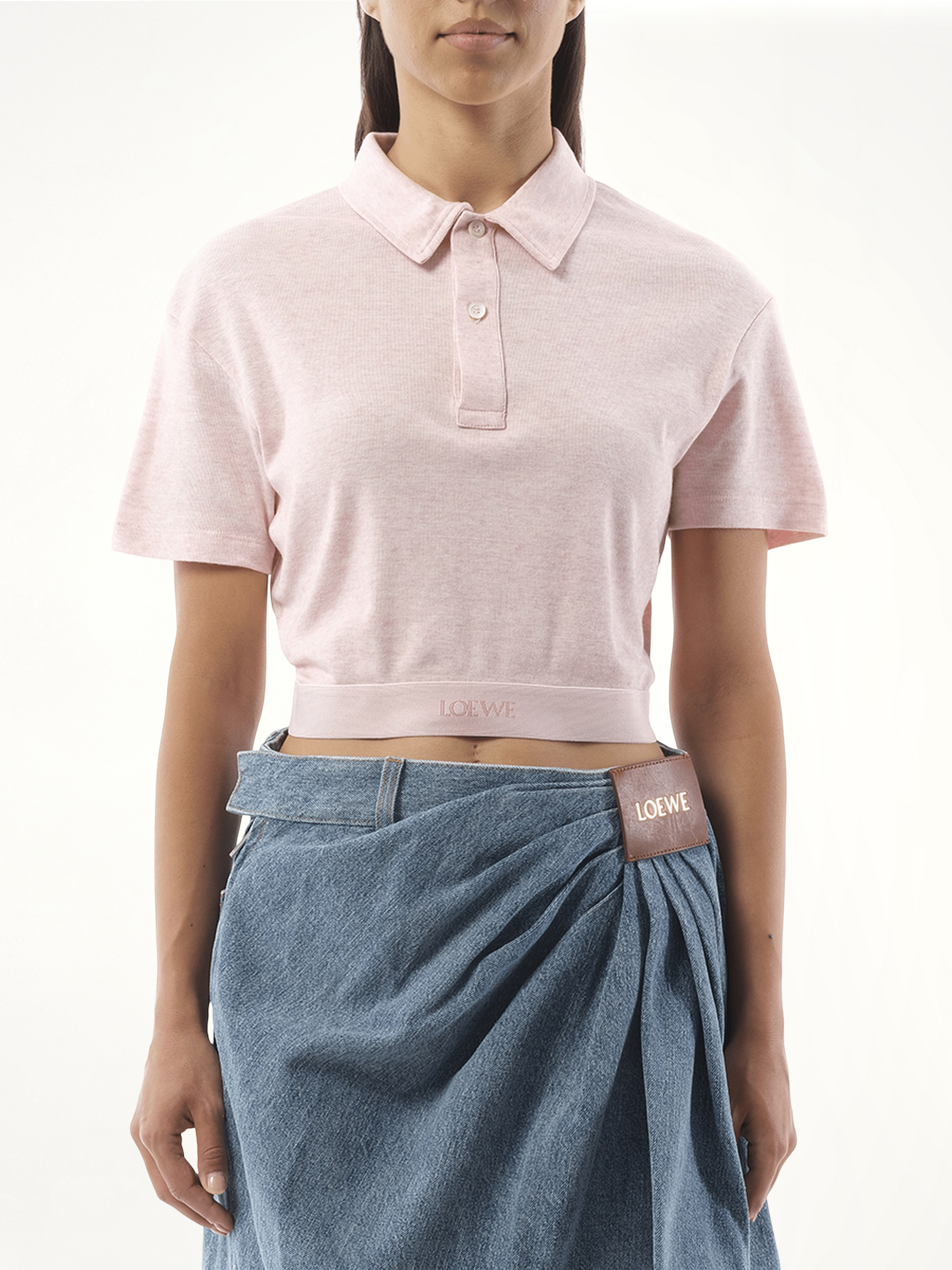 Cropped Polo in Pink