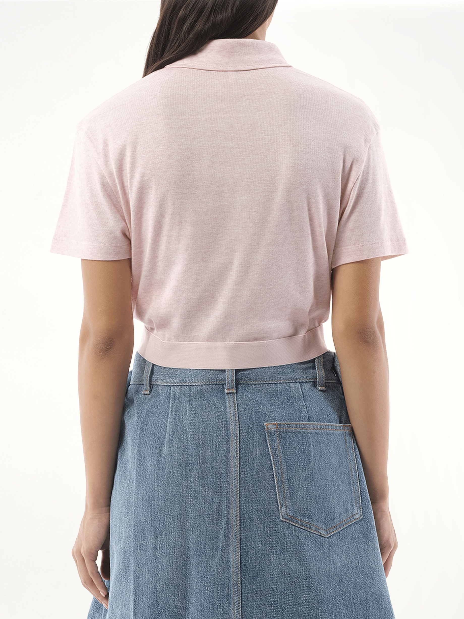 Cropped Polo in Pink