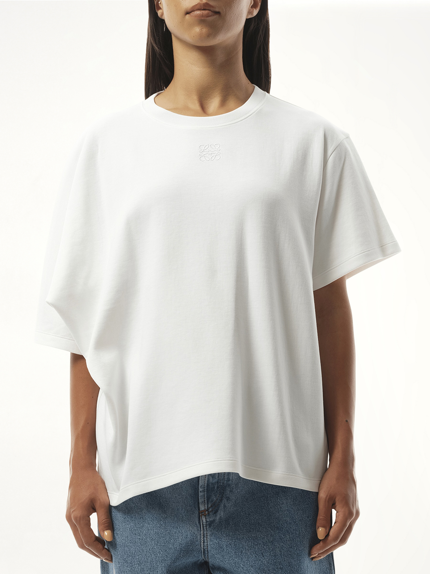 Draped T-Shirt in White