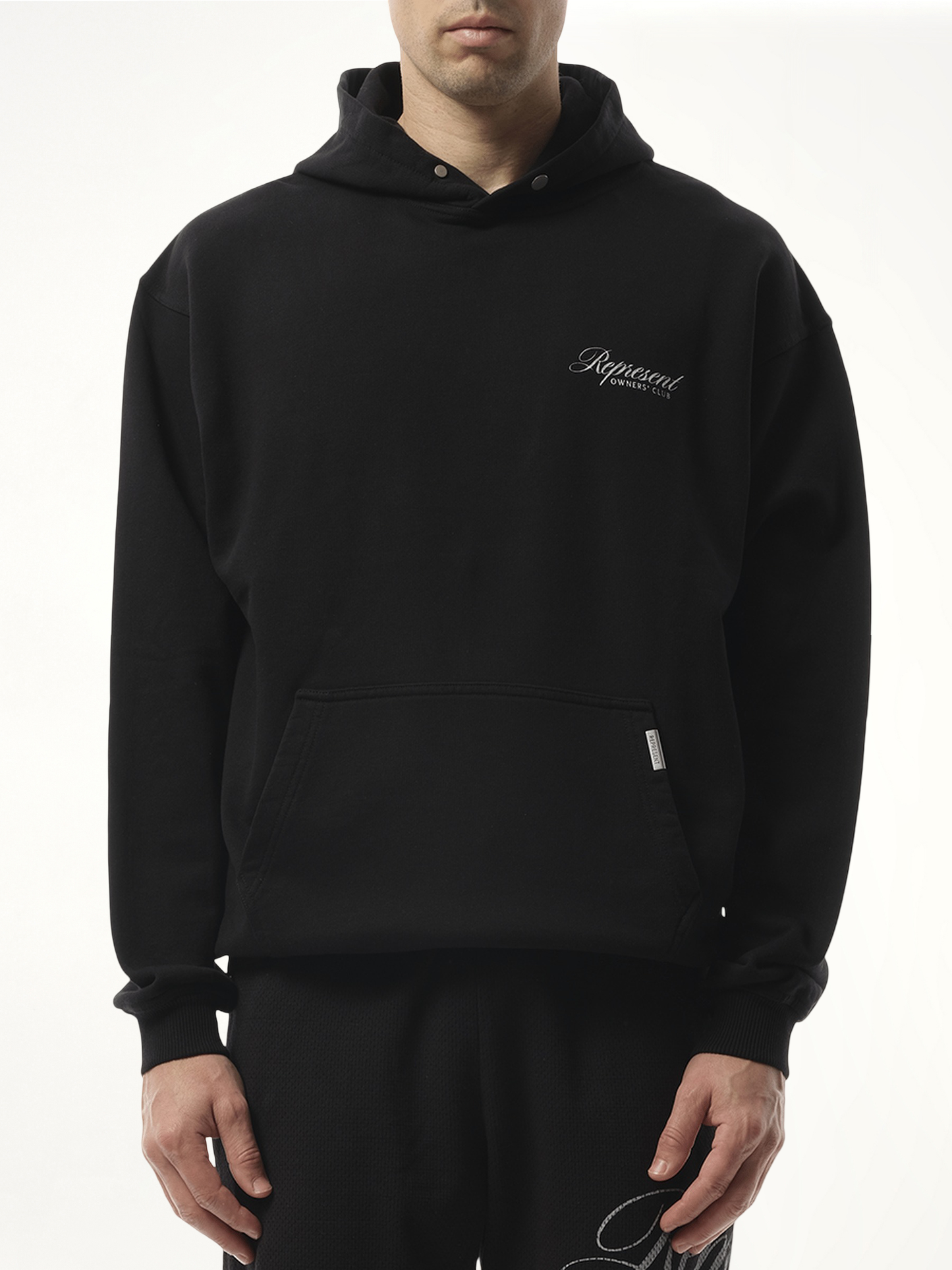 Represent Owners Club Script Hoodie in Black