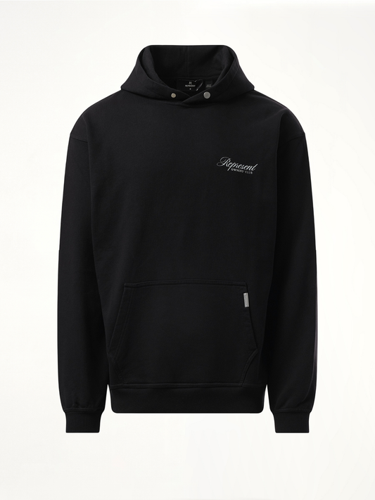 Represent Owners Club Script Hoodie in Black
