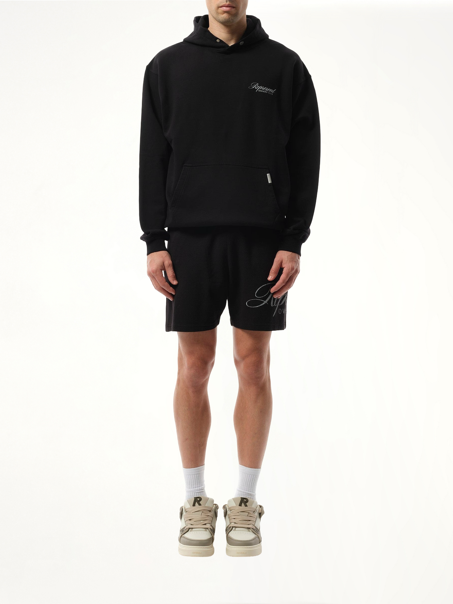 Represent Owners Club Script Hoodie in Black