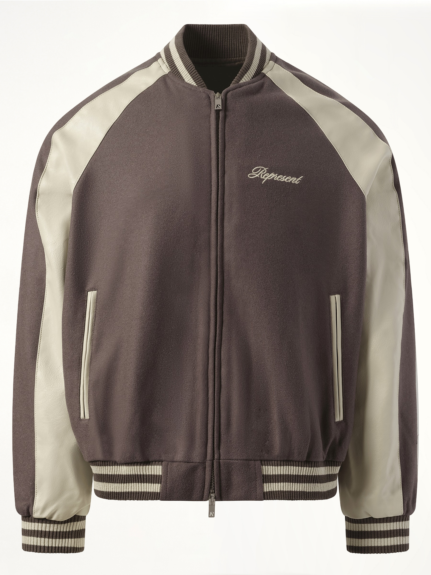 Raglan Varsity Jacket in Stone