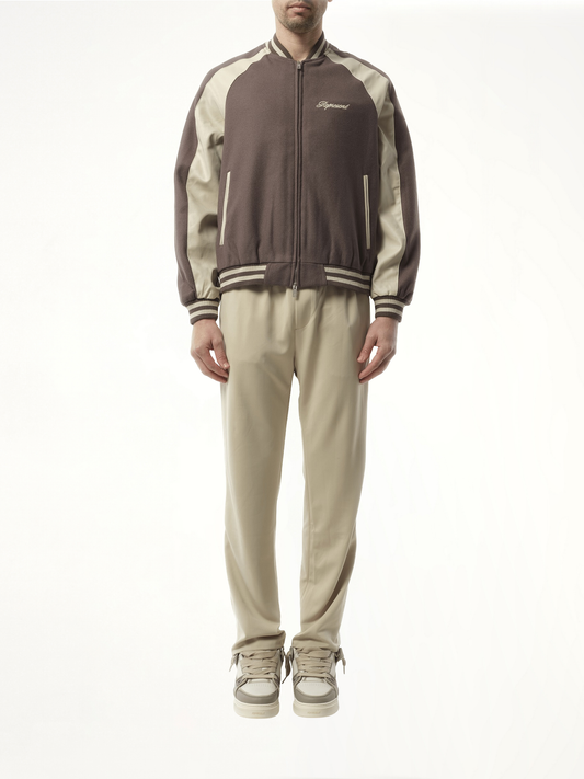 Raglan Varsity Jacket in Stone