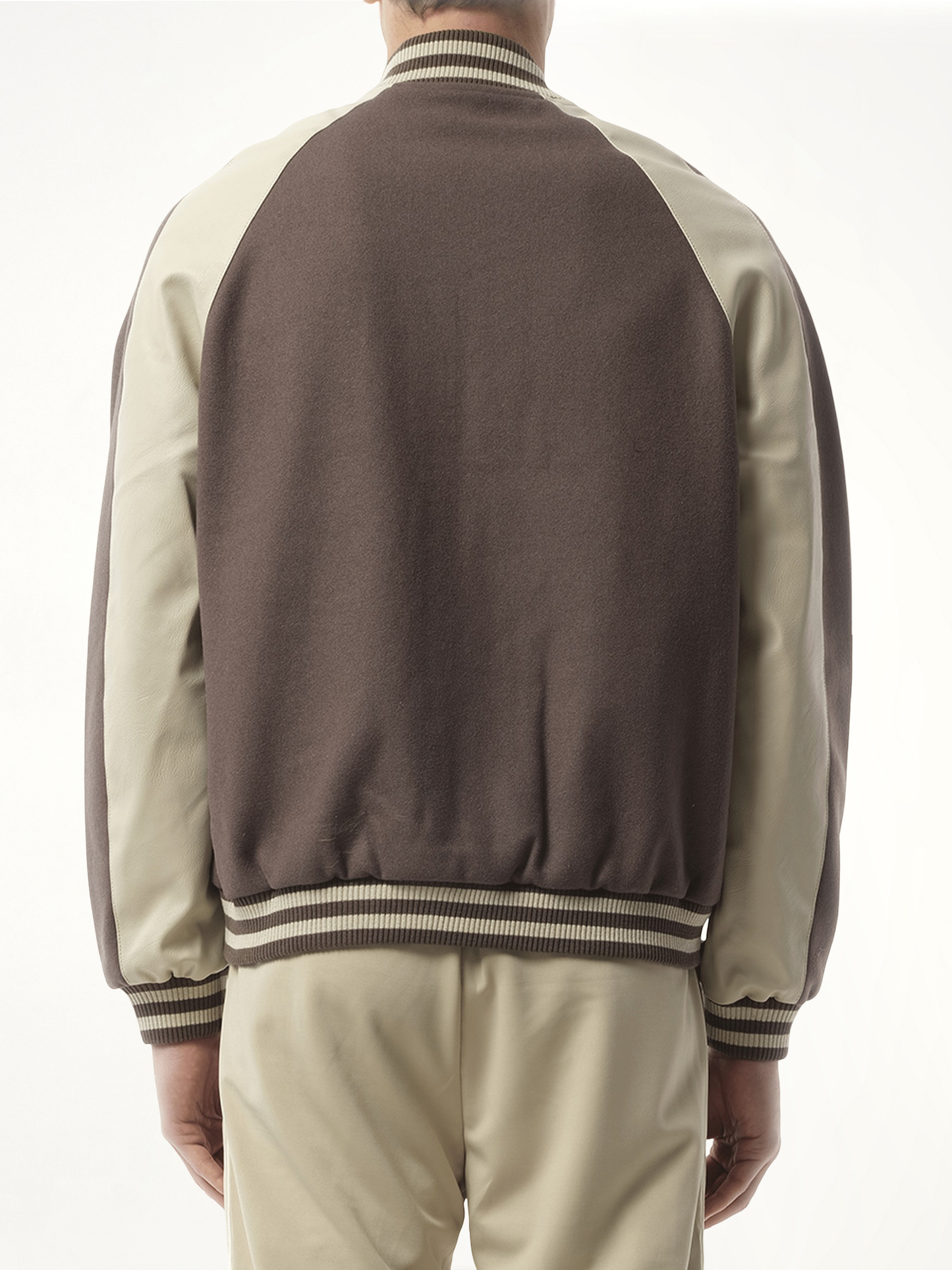 Raglan Varsity Jacket in Stone