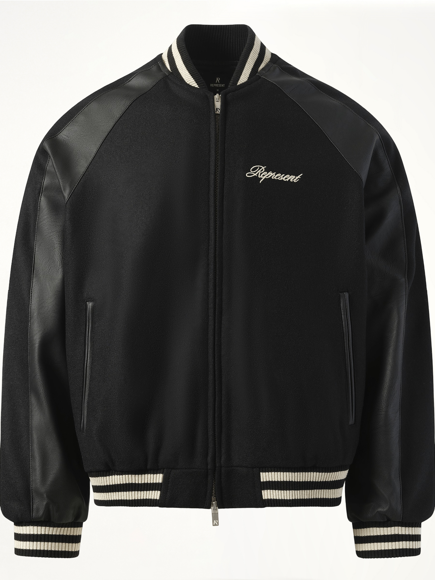 Raglan Varsity Jacket in Black