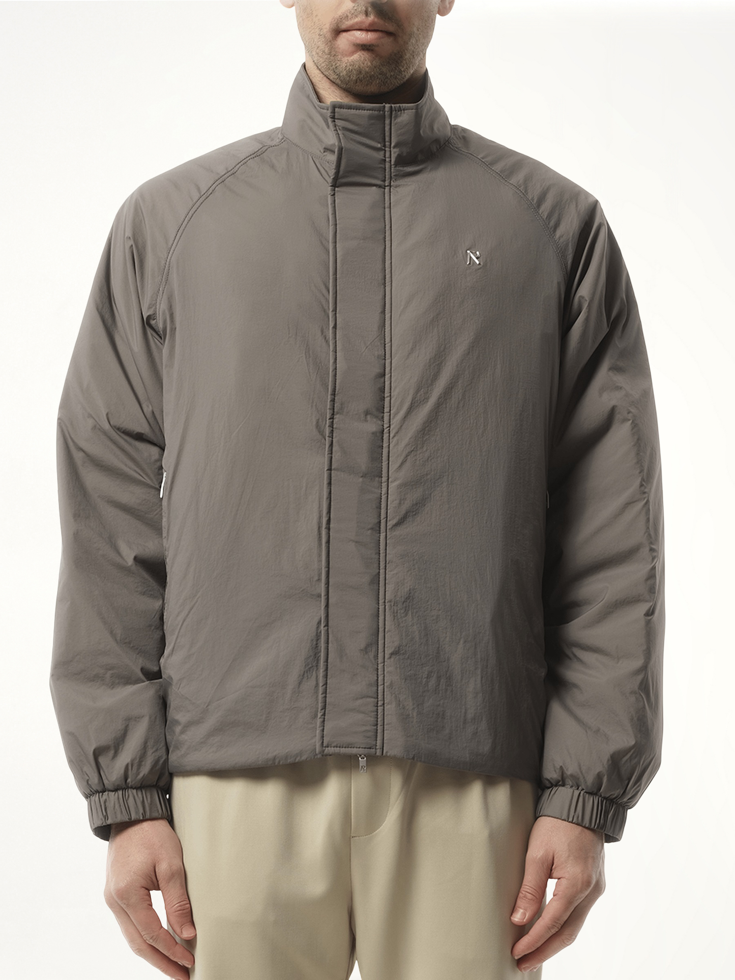 Funnel Neck Jacket in Stone