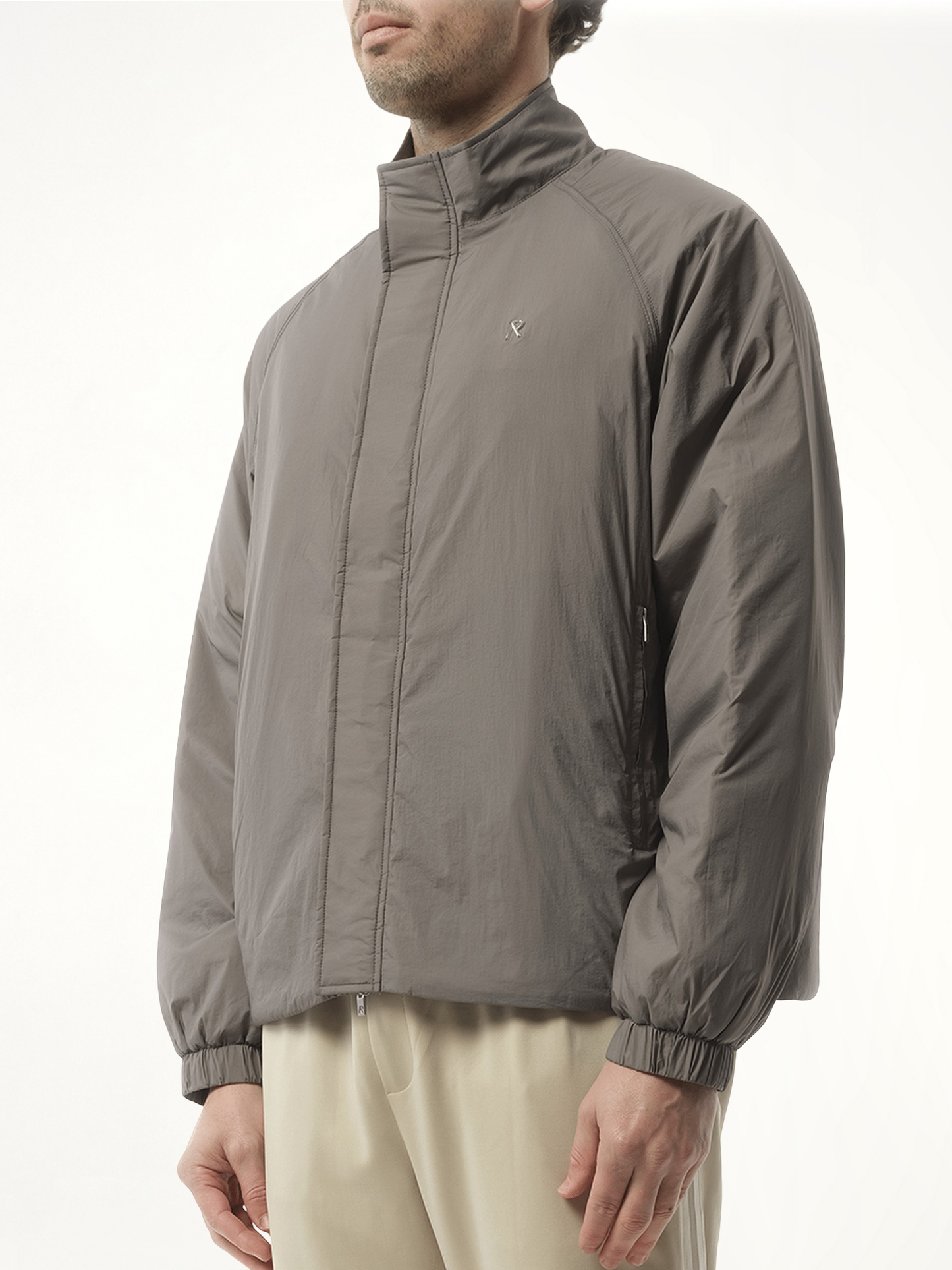 Funnel Neck Jacket in Stone