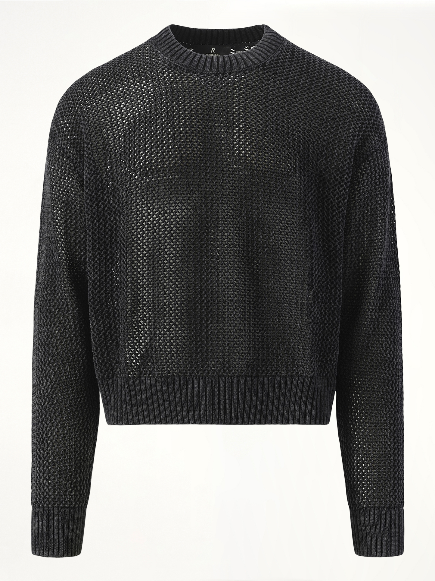 Open Gauge Knit Sweater in Jet Black