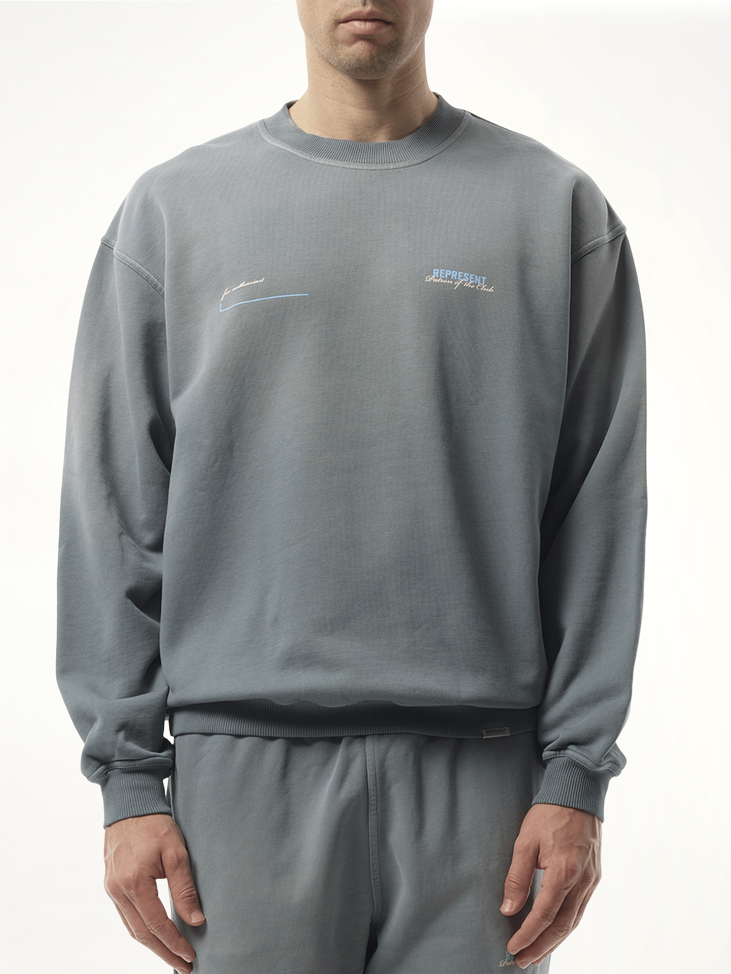 Patrons of The Club Sweatshirt in Washed Grey
