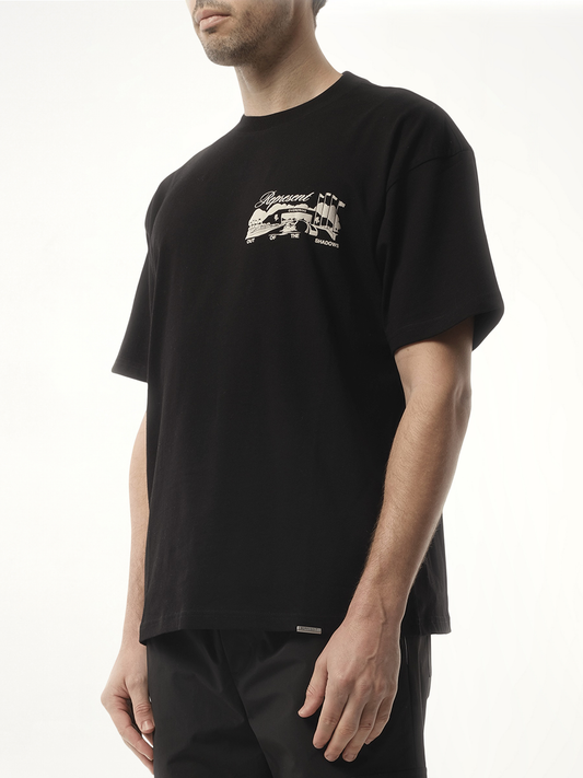 Race Way T-Shirt in Jet Black