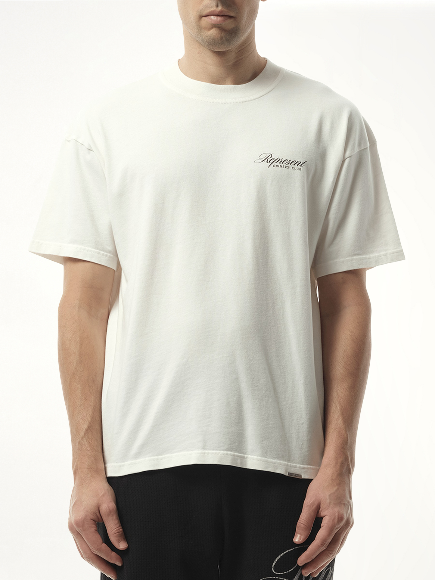 Represent Owners Club Script T-Shirt in Flat White