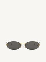 Fendi FE4075US 5430A Metal Sunglasses in Dark Grey/Gold