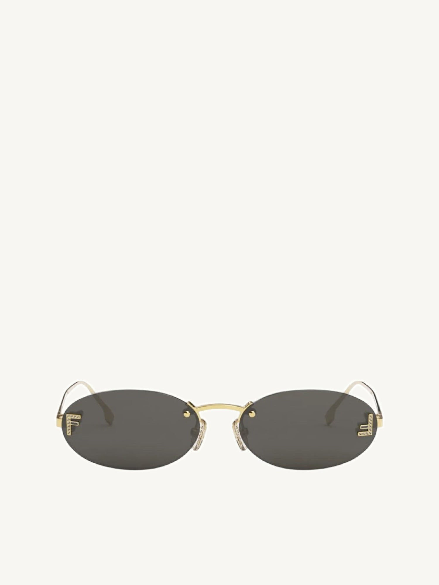 Fendi FE4075US 5430A Metal Sunglasses in Dark Grey/Gold