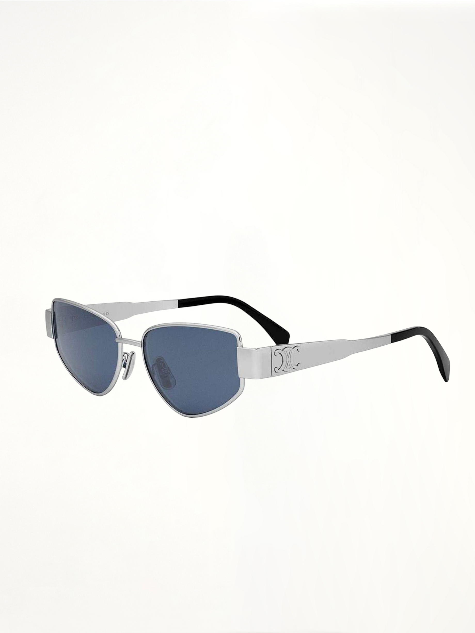 Celine CL40293U 5530N Metal Sunglasses in Dark Blue/Silver