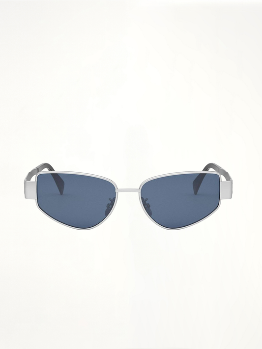 Celine CL40293U 5530N Metal Sunglasses in Dark Blue/Silver