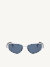 Celine CL40293U 5530N Metal Sunglasses in Silver/Dark Blue