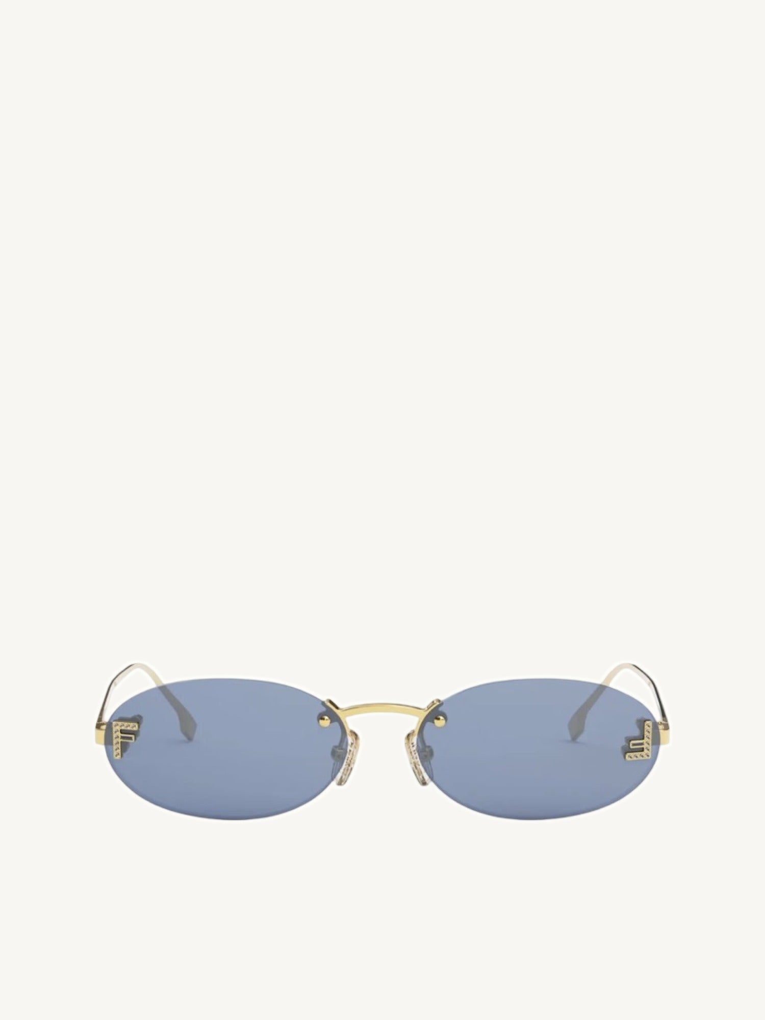 Fendi FE4075US 5430V Metal Sunglasses in Dark Blue/Gold