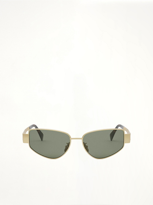 Celine CL40293U 5530N Metal Sunglasses in Dark Grey/Gold