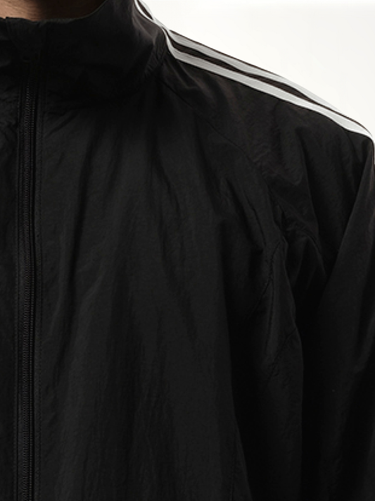 3 Stripe Nylon Jacket in Black