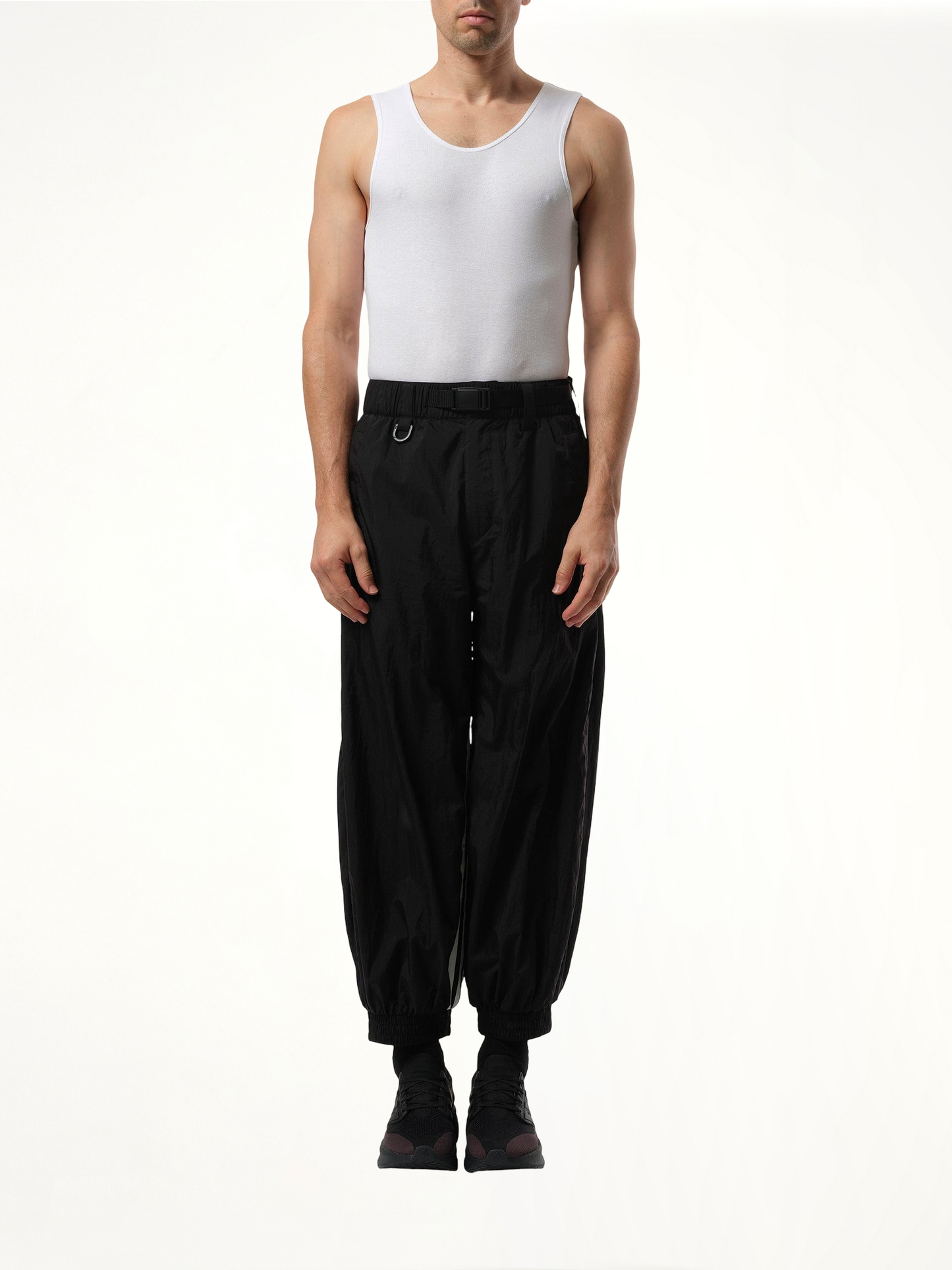 3 Stripe Parachute Pants in Black