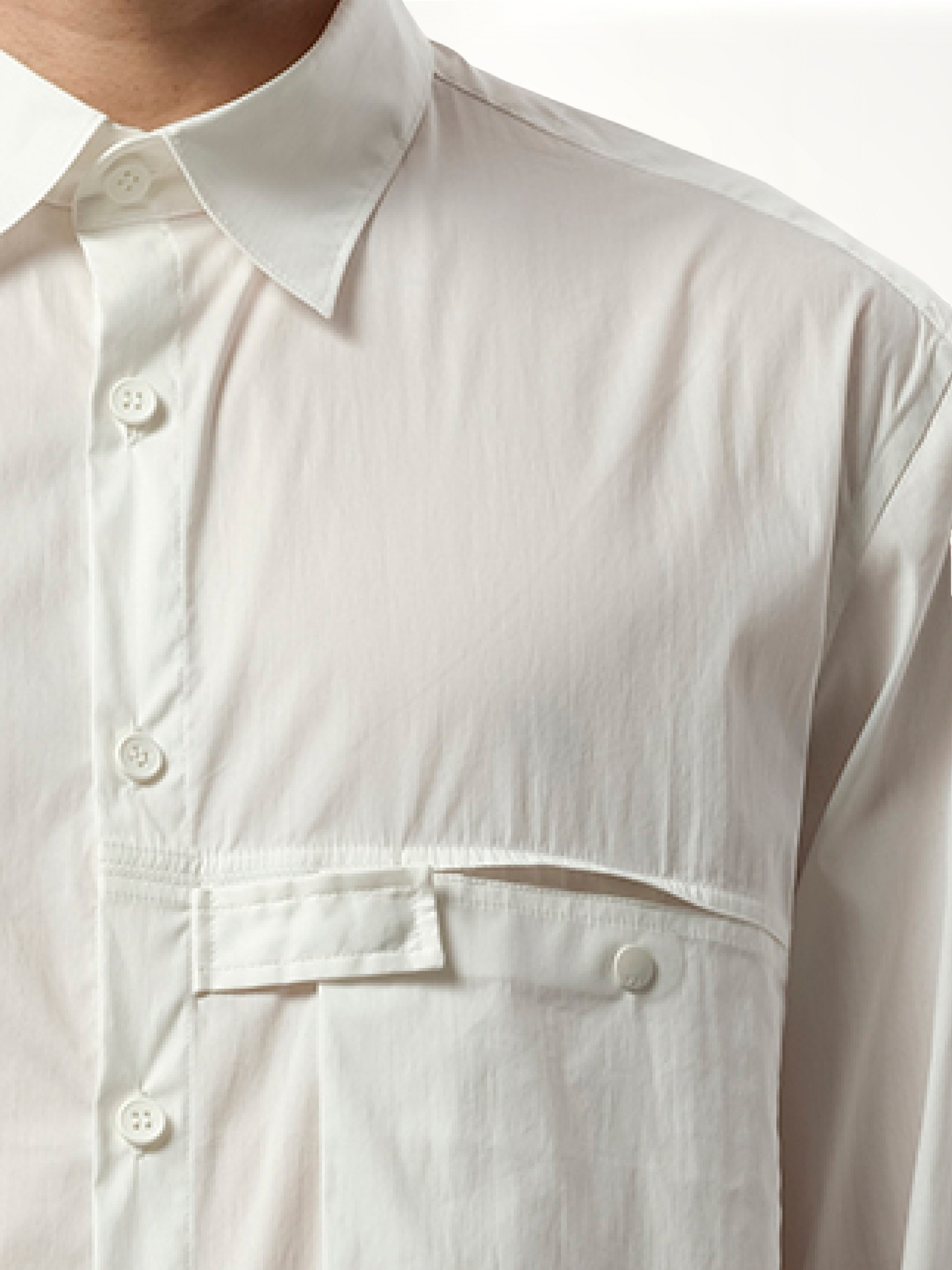 Pleat Pocket Shirt in White