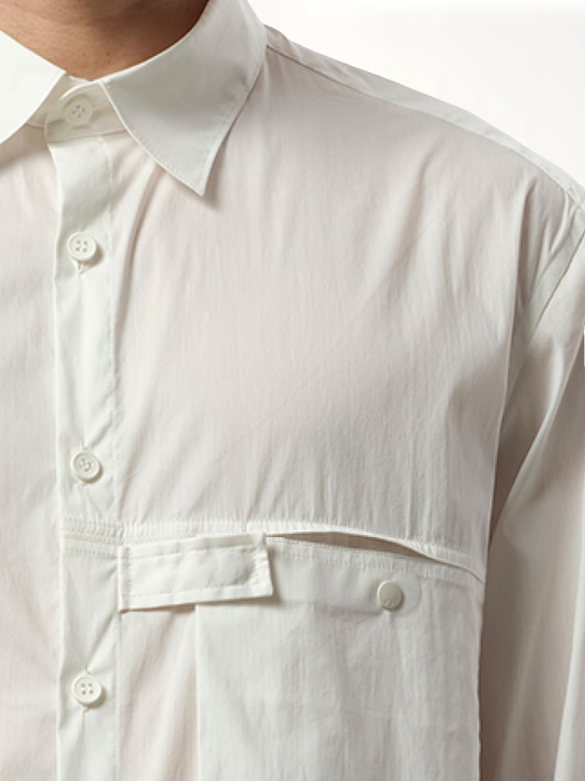 Pleat Pocket Shirt in White